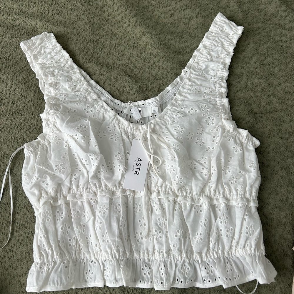 ASTR White Eyelet Blouse